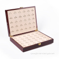 Luxury 60pcs wooden jewelry ring/cufflink display/tray box